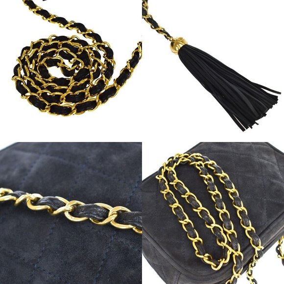 CHANEL CC Tassel Mini Matelasse Chain Shoulder Bag Suede Leather BE GHW 678RJ278 - Picture 4 of 12